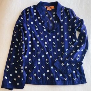 Tory Burch navy butterfly tunic - size 8